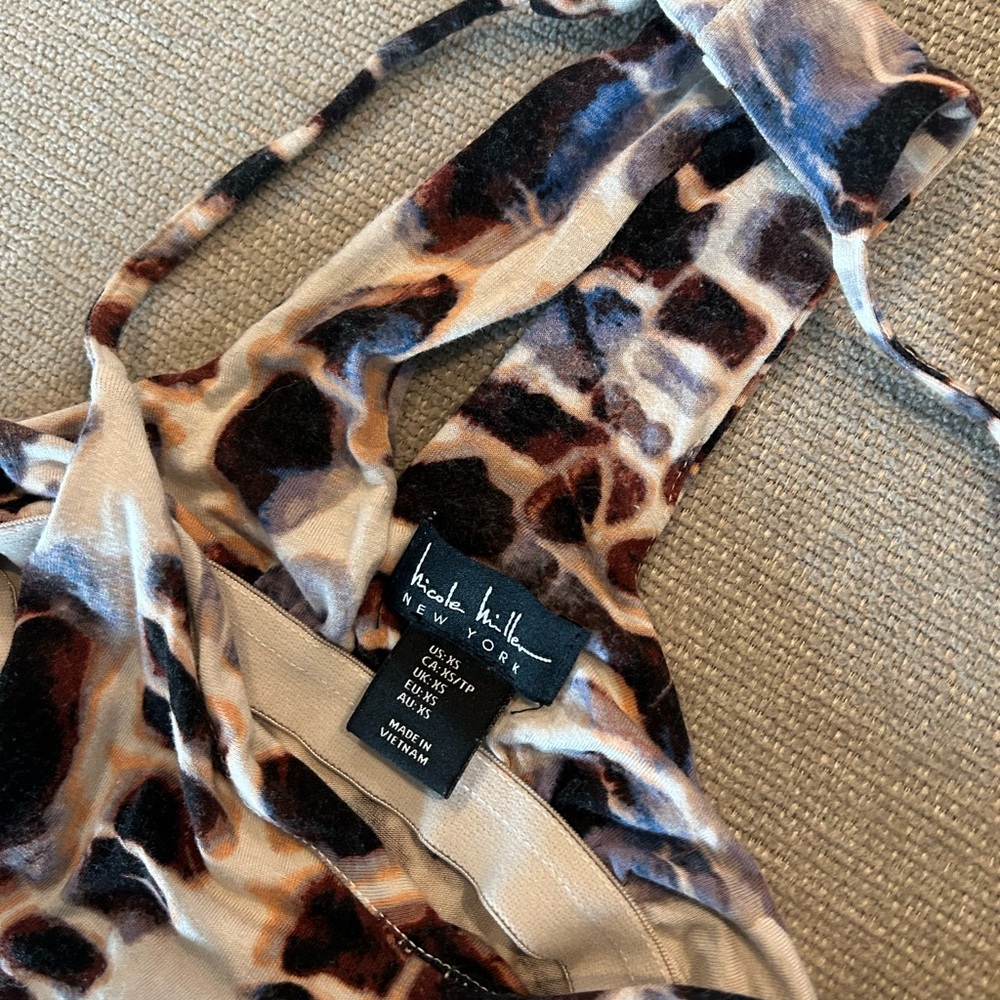 Nicole Miller Animal Print Halter Top - Picture 2 of 3